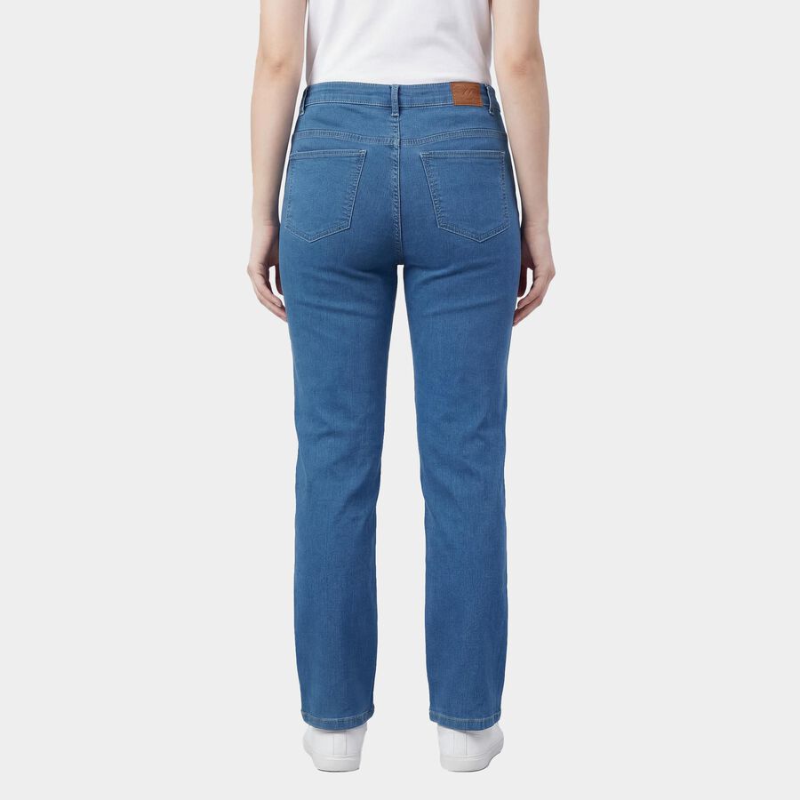 Women's Navy Blue Skinny Fit Washed Jeans, Mid Blue, large