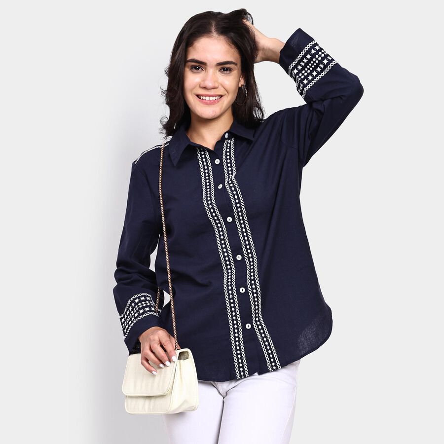 Ladies' Shirt , नेवी ब्लू, large image number null