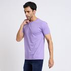 Men's Round Neck Half Sleeves T-Shirt, Purple, small image number null