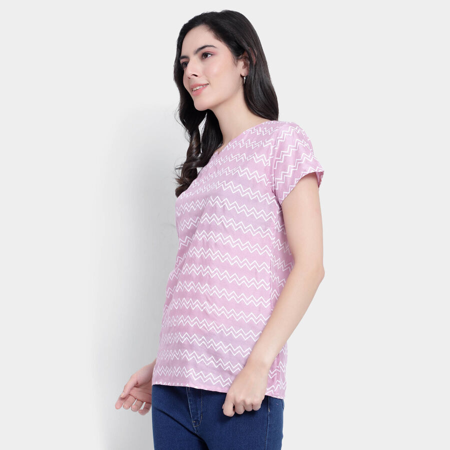 All Over Print Short Sleeves Kurti, Lilac, large image number null