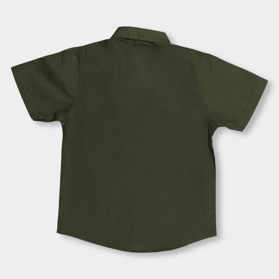Infants' 100% Cotton Mandarin Collar Shirt, Olive, large image number null