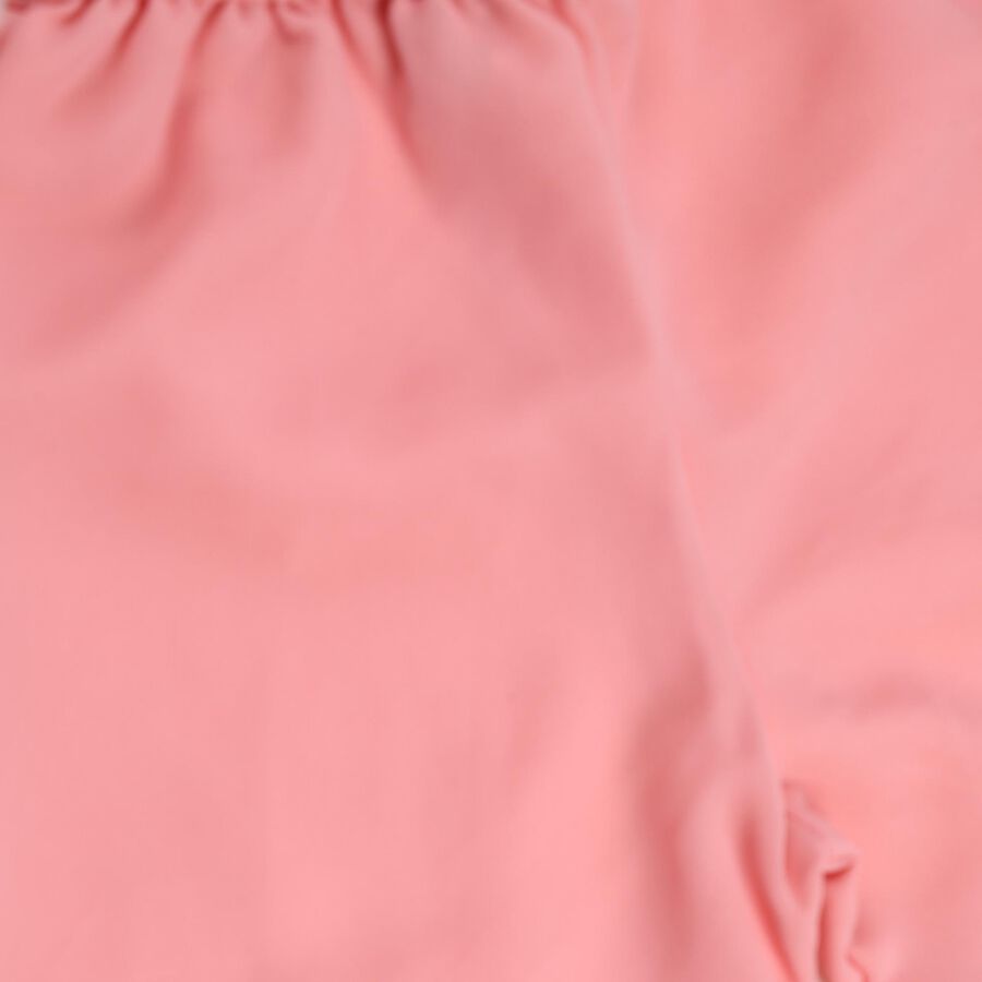 Girls' Soft Pink Sleeveless Festive Top and Palazzo Fusion Set with Dupatta, Peach, large image number null