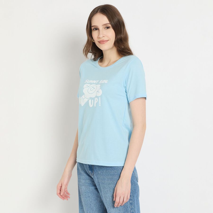 Ladies' Round Neck T-Shirt , हल्का नीला, large image number null
