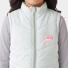 Girls' Mint Green Stand Collar Puffer Jacket, Light Green, small