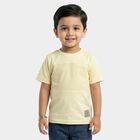 Boys Yellow Round Neck Casual T-Shirt, Yellow, small