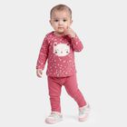 Infants Purple Cotton Round Neck Lounge Set Hipster Set, Purple, small