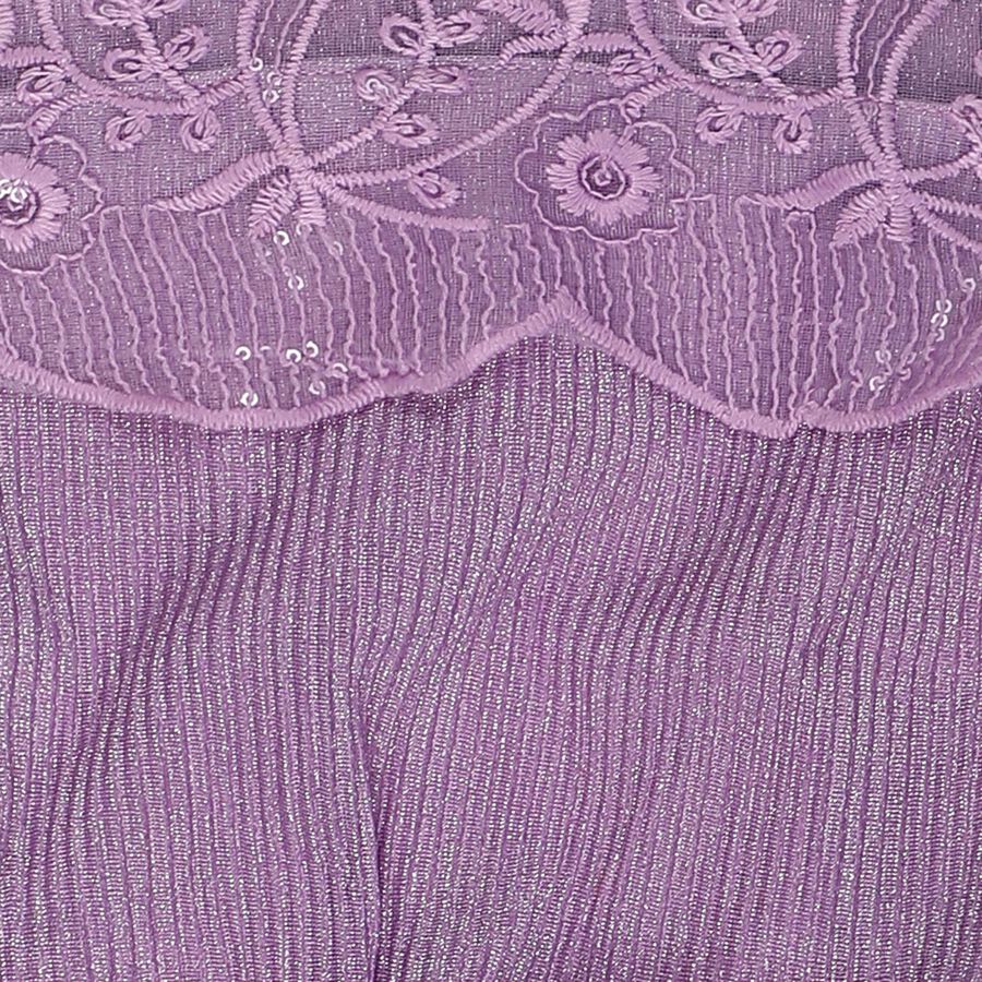 Girls Purple High Neck Romantic T-Shirt, लाइलेक, large