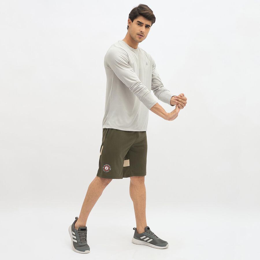 Men's Light Grey Round Neck Casual T-Shirt, Light Grey, large image number null