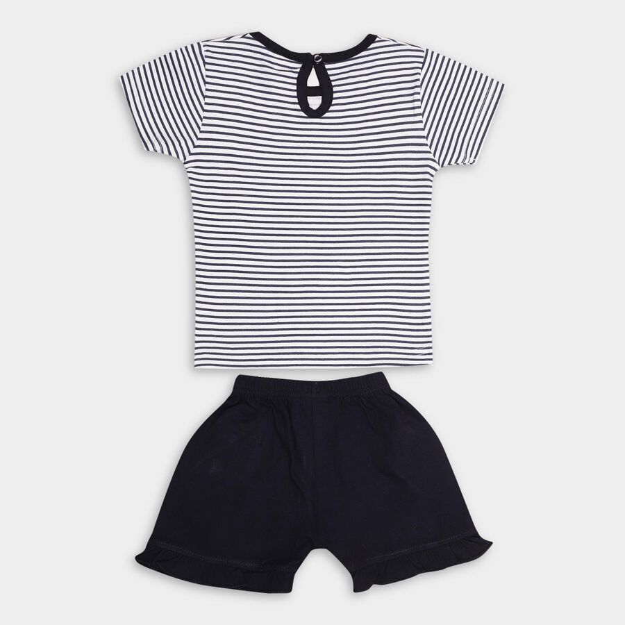 Infant Girls' 100% Cotton Short Set, Navy Blue, large
