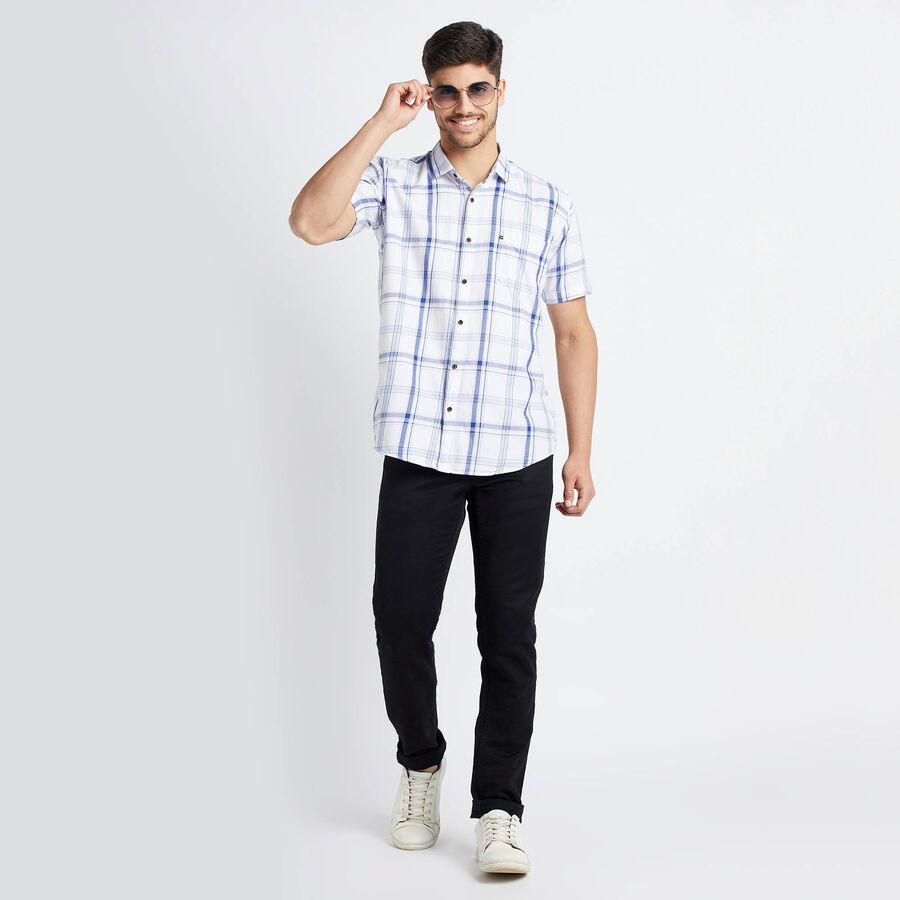 Cotton Checks Casual Shirt, White, large image number null