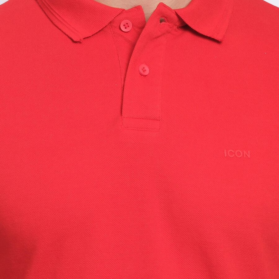 Men's Collared Half Sleeves T-Shirt , Red, large image number null
