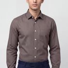 Men's Brown Formal Shirt, Brown, small