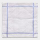 Men's Bright White Striped and Checked Pack of 3 Handkerchief, Light Blue, small