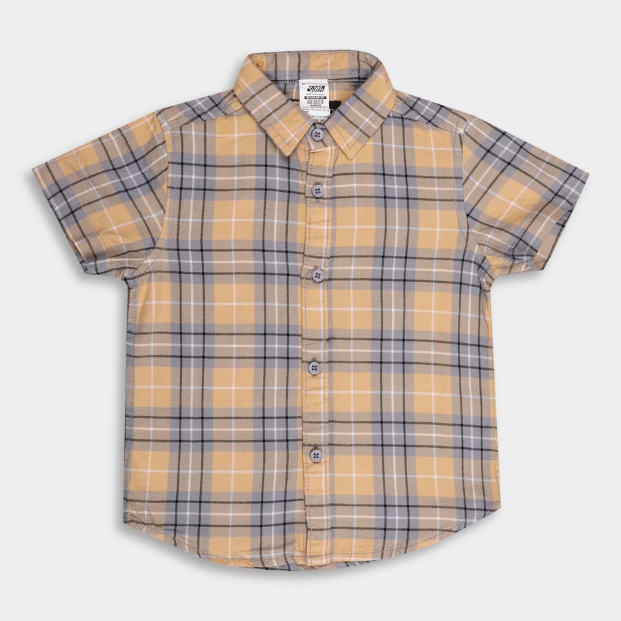 Boys' 100% Cotton Casual Shirt, Yellow, large image number null