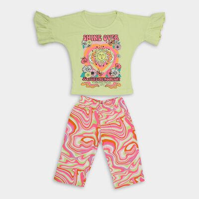 Girls' 100% Cotton Capri Set