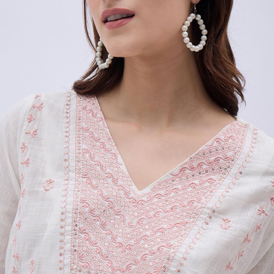 Ladies' 100% Cotton Kurta, Light Pink, large image number null