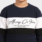 Boys' Navy Blue Crew Neck Pullover Sweatshirt, Navy Blue, small