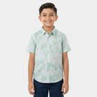 Boys Light Green Cotton Half Sleeve Classic Casual Shirt, हल्का हरा, small