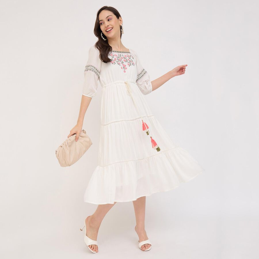 Ladies' Maxi Dress, Off White, large image number null