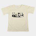 Girls White Round Neck Casual T-Shirt, ऑफ व्हाइट, small