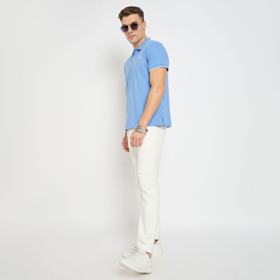 Men's Collared Half Sleeves T-Shirt, Light Blue, large image number null