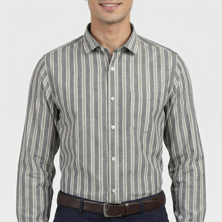 Men's Formal Shirt, Navy Blue, large