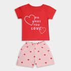Girls' 100% Cotton Short Set, Coral, small