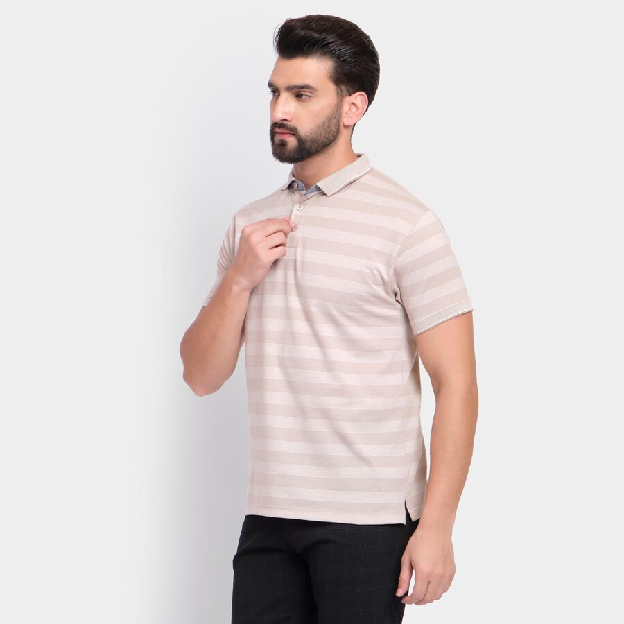 Men's Collared Half Sleeves T-Shirt , गहरा पीला, large
