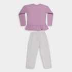 Girls Lavender Round Neck Ruffled Hipster Set, लाइलेक, small image number null