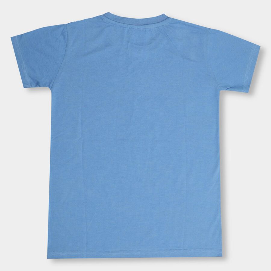 Boys' Half Sleeves T-Shirt , मध्यम नीला, large image number null