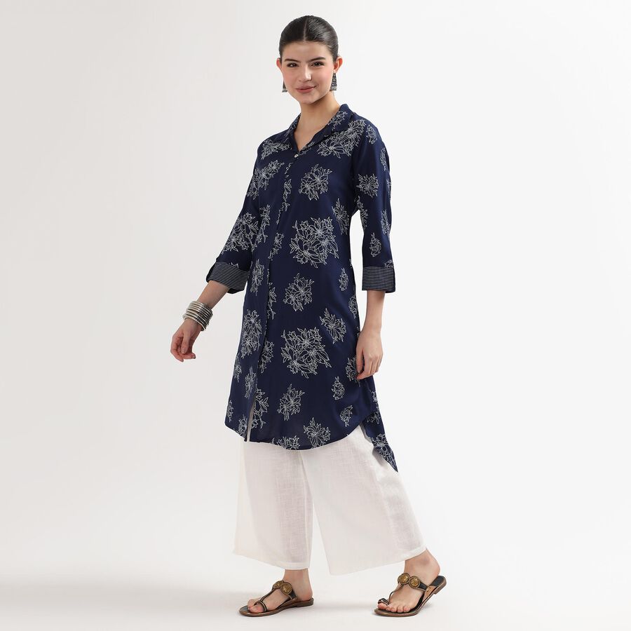 Ladies' Kurta, Dark Blue, large image number null