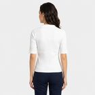 Women's White Polo Neck Polo T-Shirt, सफ़ेद, small