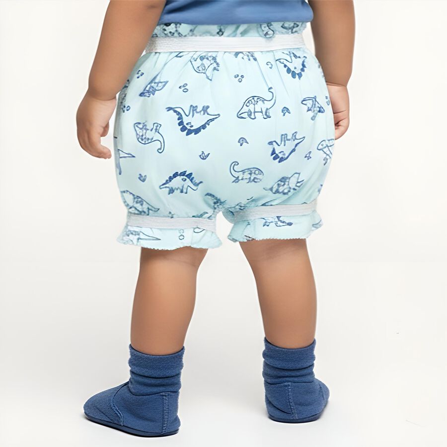 Infants Soft Eggshell White Regular Fit Cotton Bloomers, Aqua, large image number null