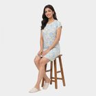 Women's Light Blue Round Neck T-Shirt Style Nighty, हल्का नीला, small