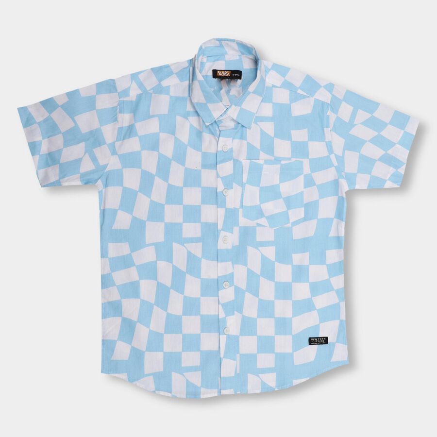 Boys' 100% Cotton Casual Shirt , हल्का नीला, large image number null