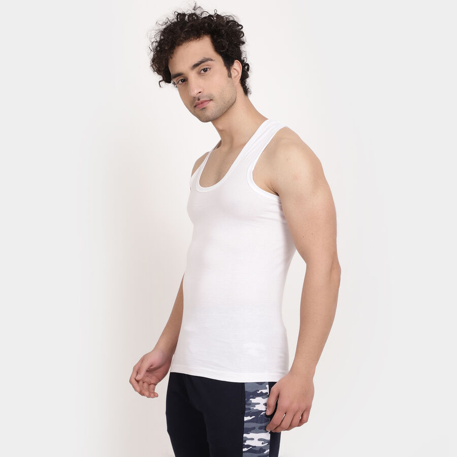 Cotton Single Jersey Vest, White, large image number null
