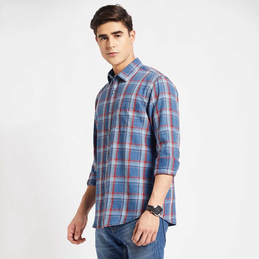 Cotton Checks Casual Shirt, Red, large image number null