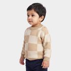 Infants' Beige Crew Neck Pullover, गहरा पीला, small