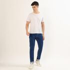 Men's Deep Indigo Slim Fit Jeans, मध्यम नीला, small