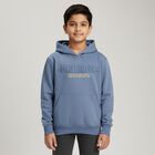 Boys Muted Steel Blue Hooded Neck Casual Sweatshirt, Mid Blue, small image number null