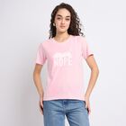 Ladies' Round Neck T-Shirt, Pink, small