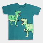 Boys' 100% Cotton Half Sleeves T-Shirt, गहरा हरा, small image number null