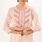 Women's Soft Ivory Pink Embroidered Ethnic Set, Light Pink, small image number null