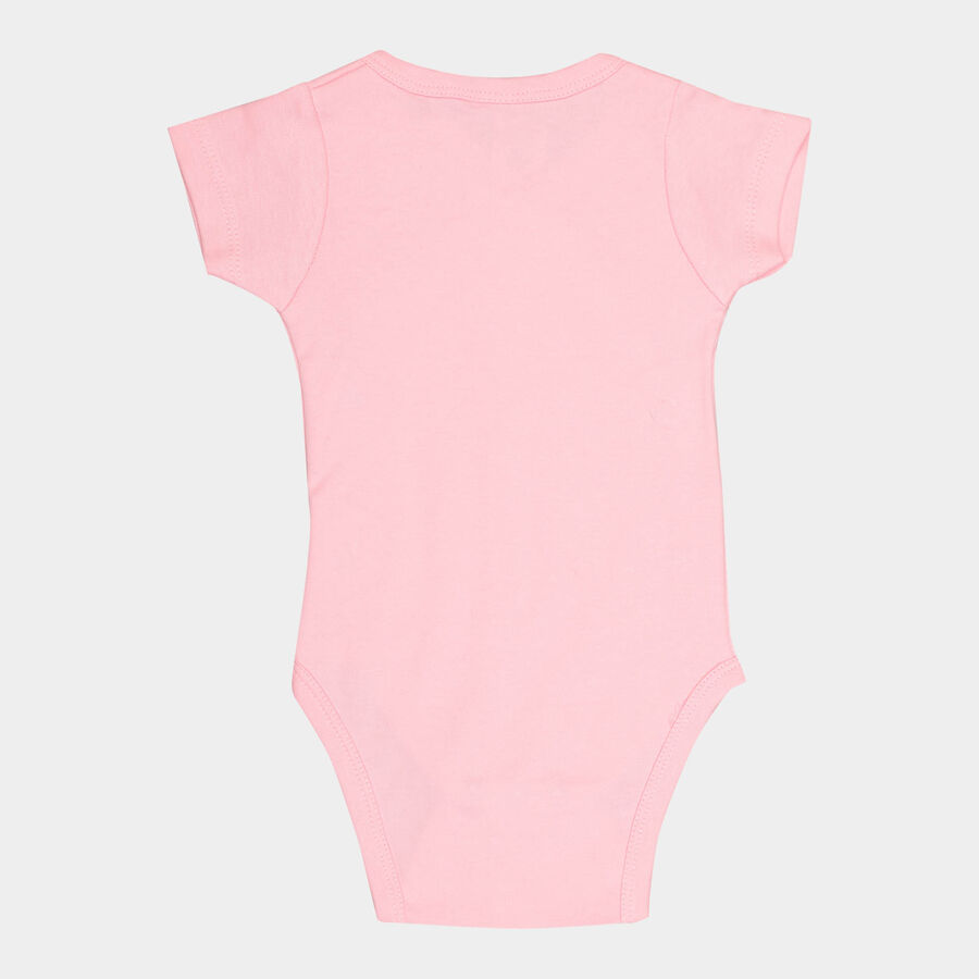 Infants Cotton Bodysuit, गुलाबी, large image number null