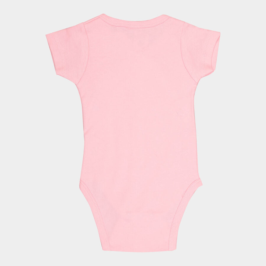 Infants Cotton Bodysuit, Pink, large image number null