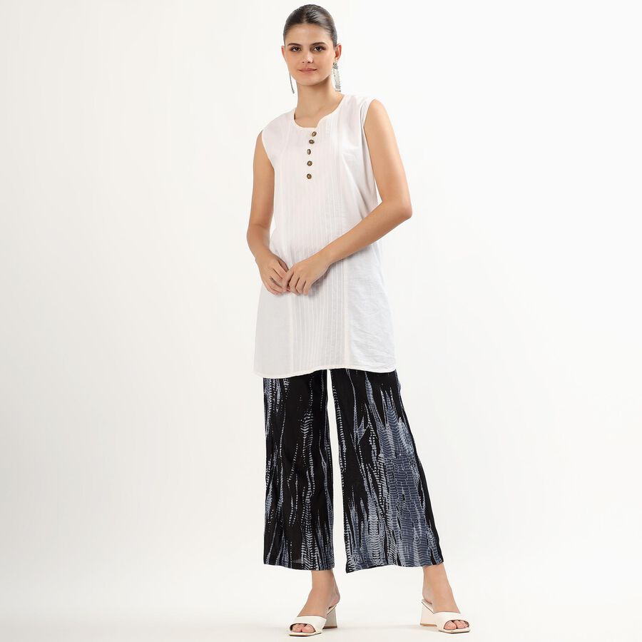 Women's Black Printed Wide-Leg Palazzos, काला, large image number null