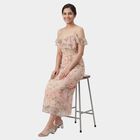 Women's Light Pink Mock Neck Floral Mini Dress, Light Pink, small