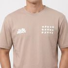 Men's Beige Round Neck Graphic Print Regular T-Shirt, Beige, small