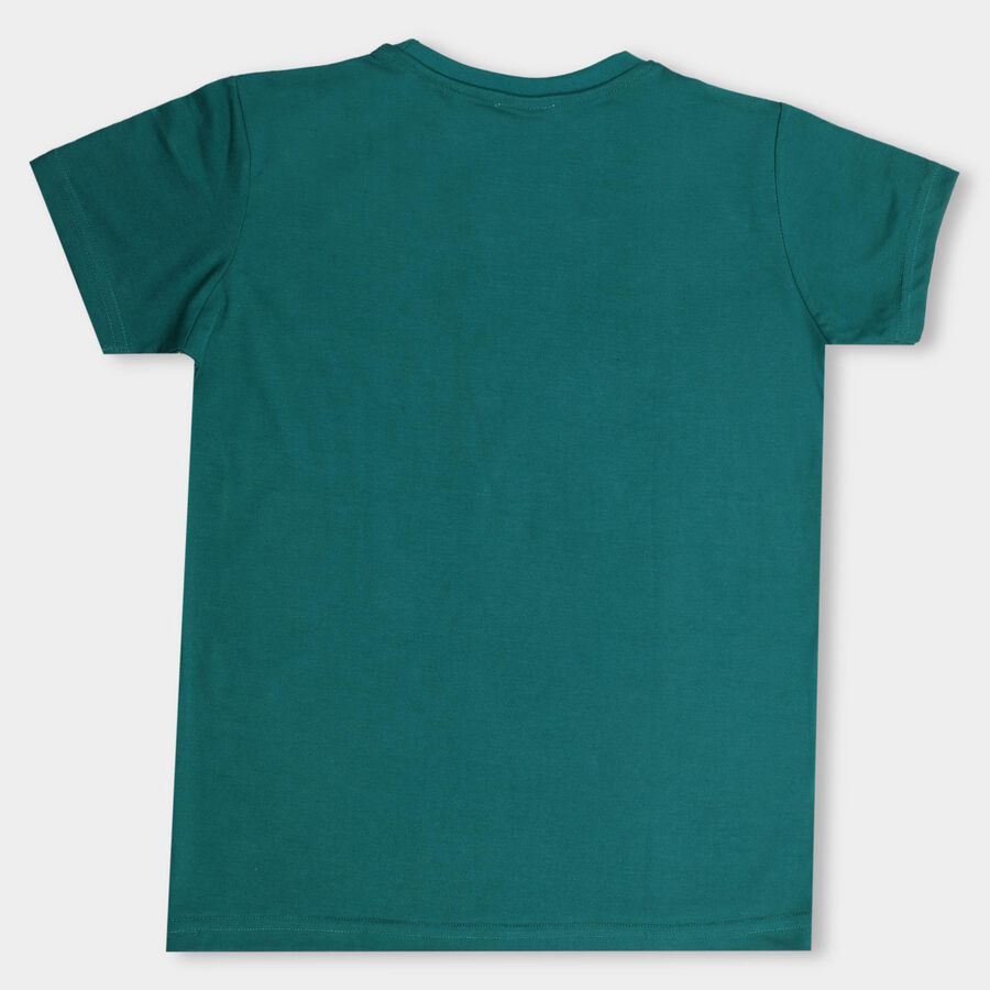 Boys' Half Sleeves T-Shirt , गहरा हरा, large image number null
