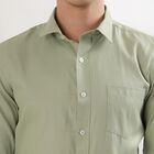 Men's Muted Sage Green Slim Fit Formal Shirt, गहरा हरा, small image number null